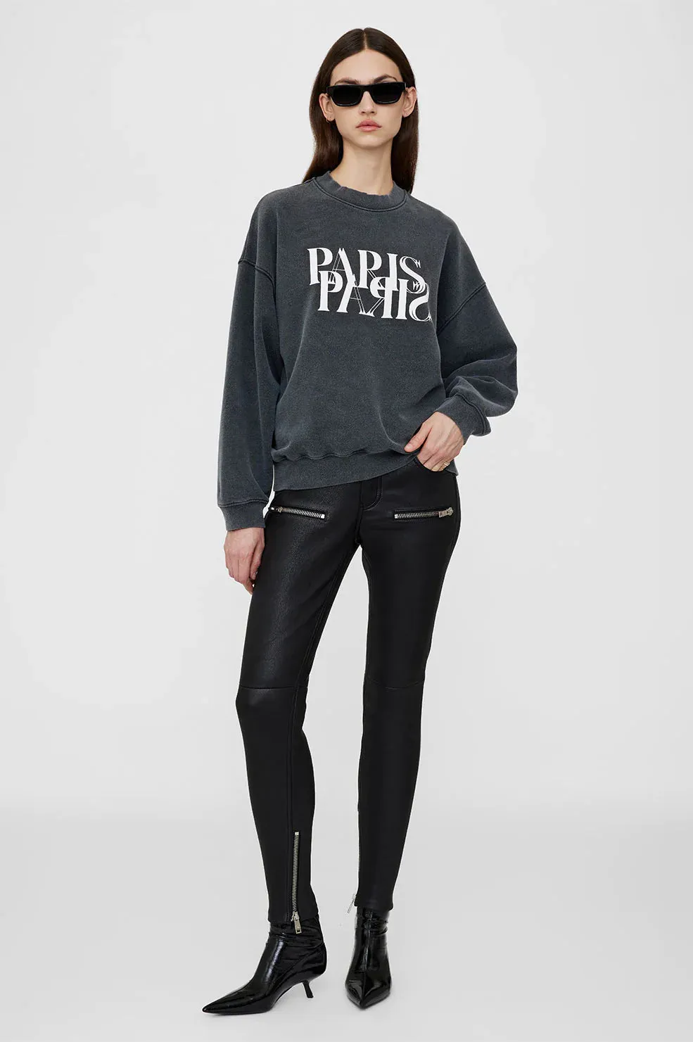 AB Jaci Sweat Paris - Washed Black