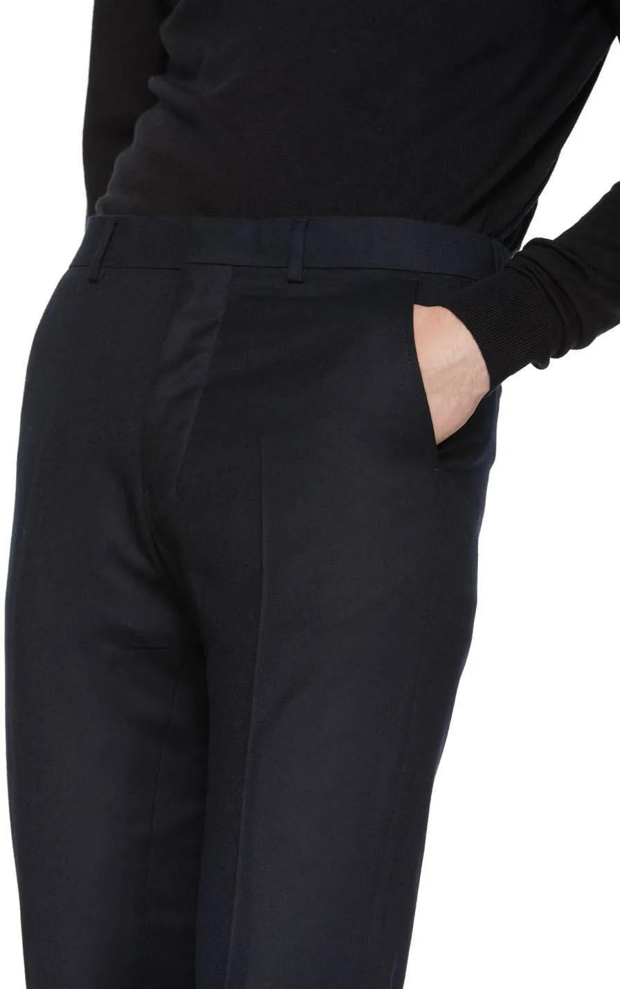 AMI Alexandre Mattiussi Navy Flannel Cigarette Trousers