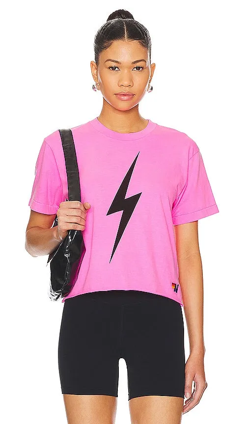 Aviator Nation Bolt Boyfriend Tee in Pink