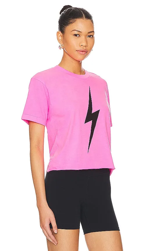 Aviator Nation Bolt Boyfriend Tee in Pink