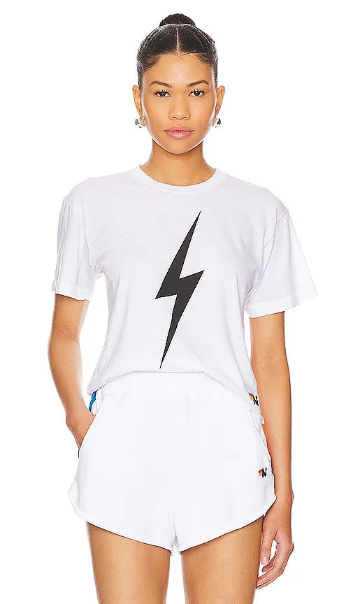 Aviator Nation Bolt Boyfriend Tee in White