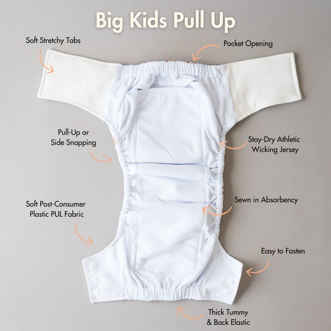 Big Kids Pull Up Reusable Nappy - Pink Lemonade
