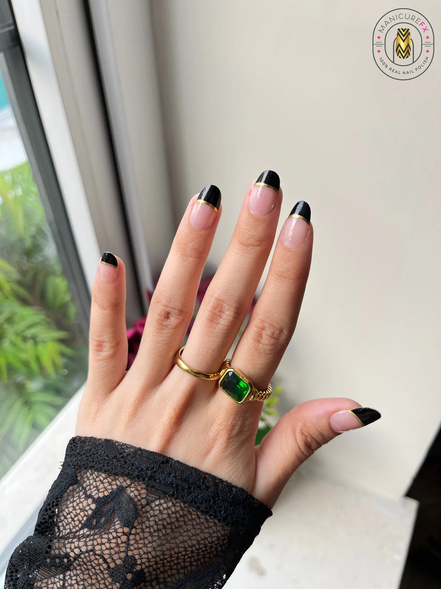 Black Tip French Manicure - Nail Wraps (Standard)