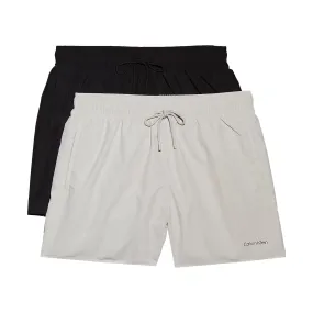 Calvin Klein 2 Pack Swim Shorts Black/Chalk