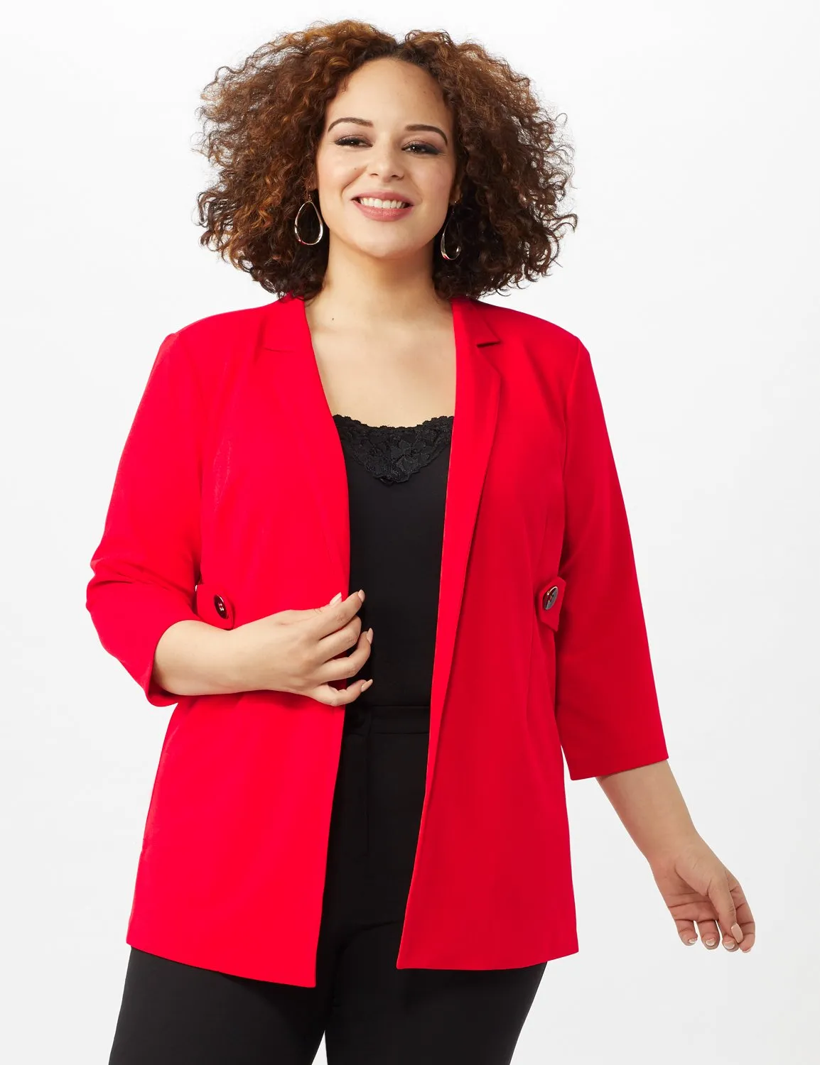 Collar - Less Notched Topper With Buttons Side Tabs