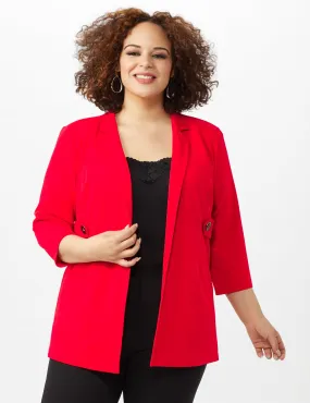 Collar - Less Notched Topper With Buttons Side Tabs