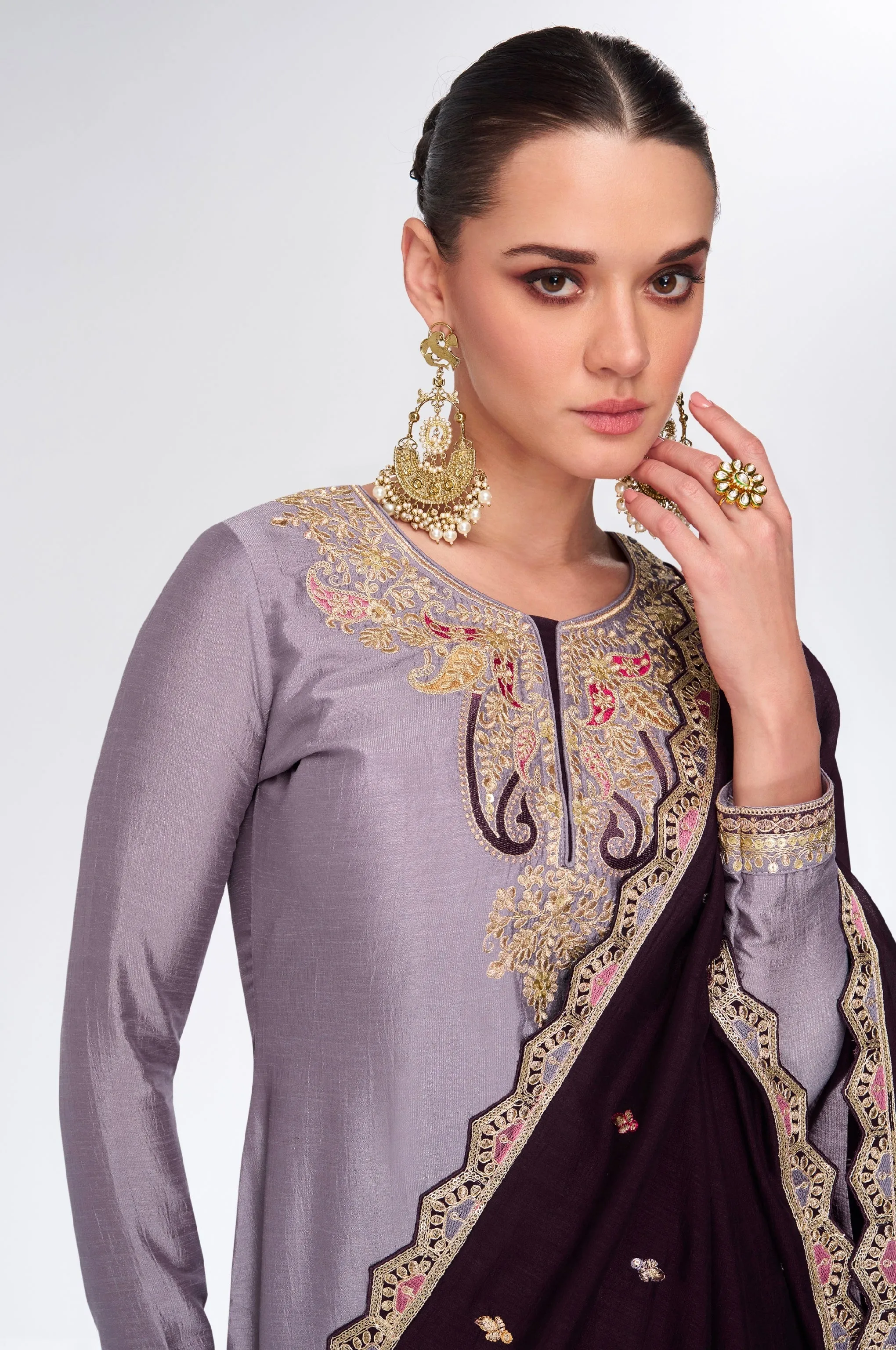 Elegant Designer Wedding Wear Salwar Suit in Premium Silk