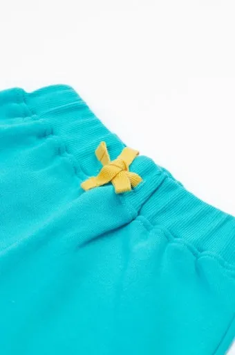 Frugi Sydney Applique Shorts - Sea Moss/Koala