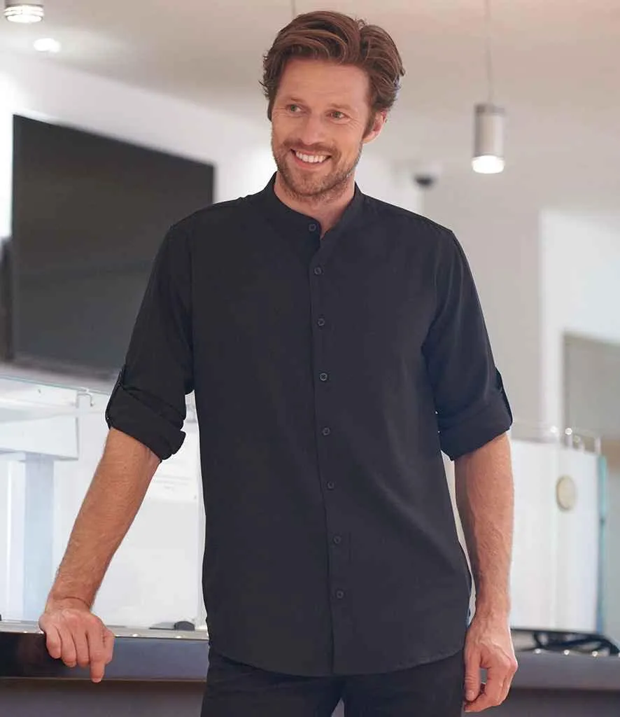 Henbury Mandarin Roll Sleeve Anti-Bac Wicking Shirt