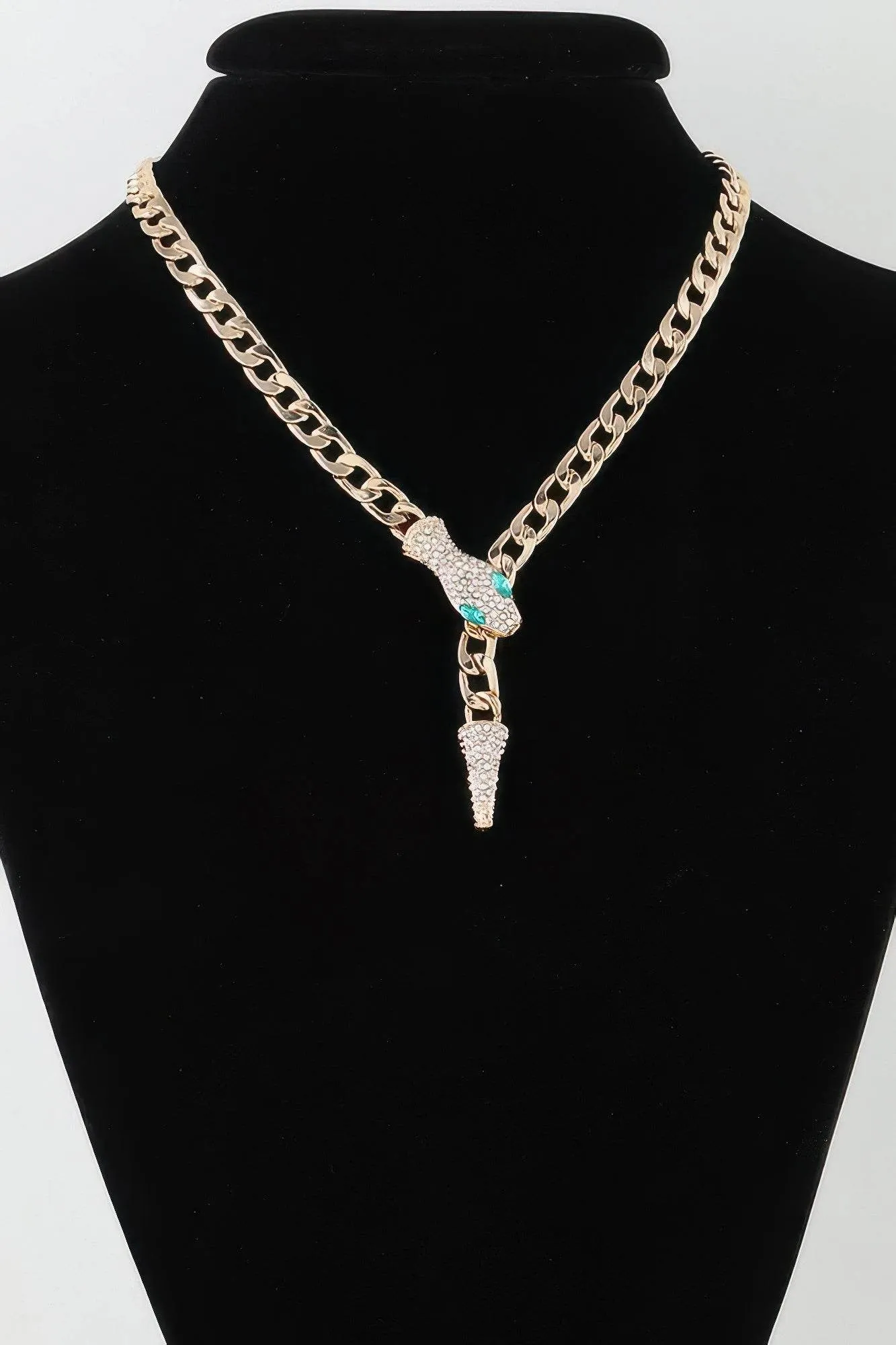 Jeweled Snake Chain Wrap Necklace