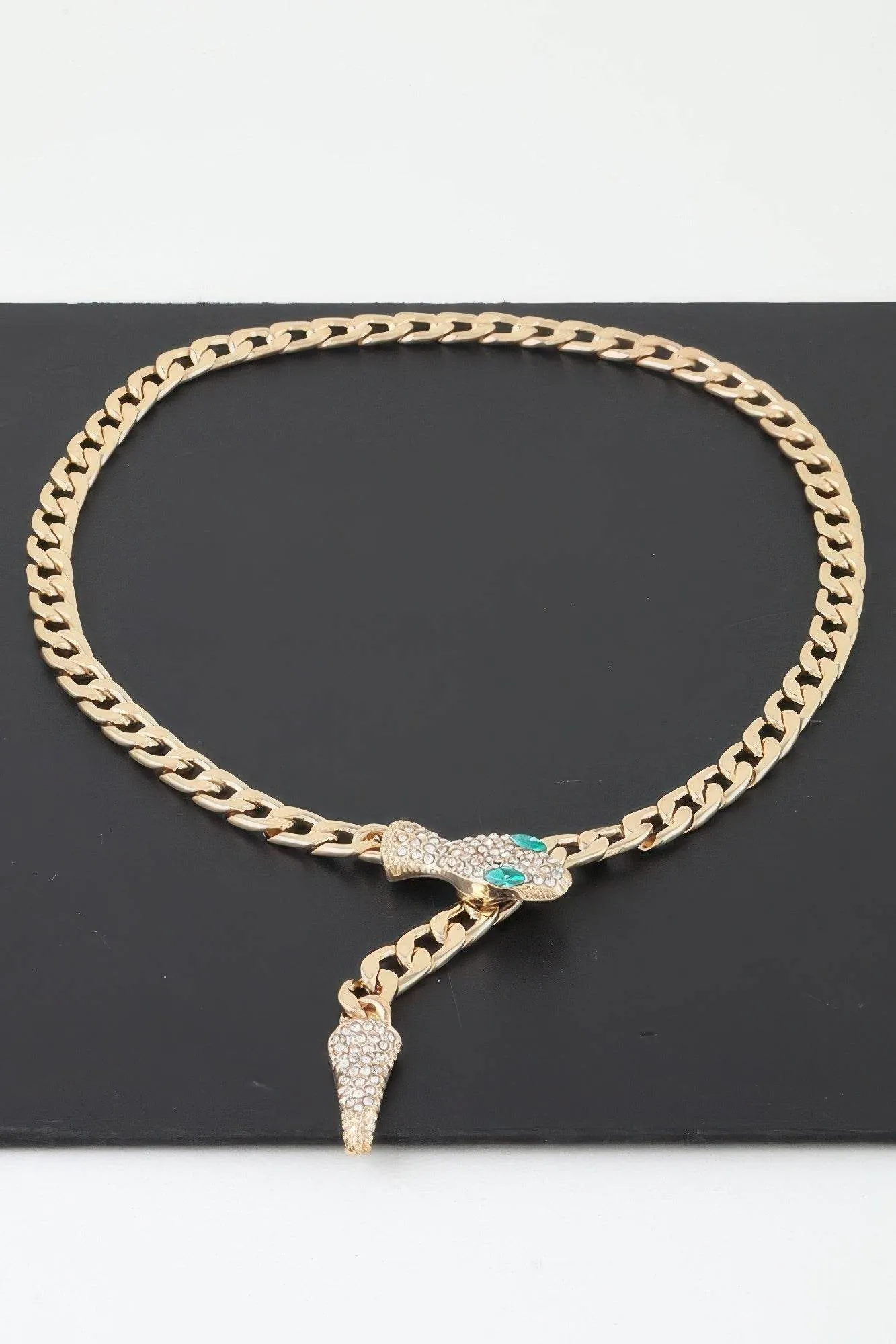 Jeweled Snake Chain Wrap Necklace