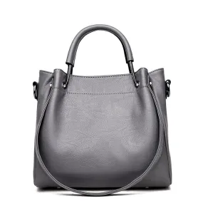 Korean Retro Soft Leather Bucket Bag – Stylish & Chic Handbag
