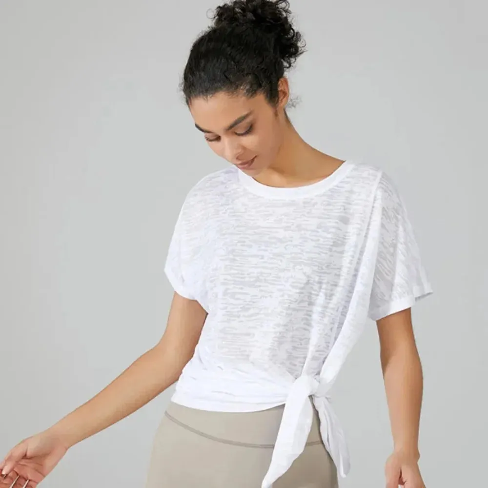 LVSANW 2024 Summer Yoga Tops Sport Shirt Women Fitness Gym Top Yoga Running T-shirts Female Sports Top Quick Dry Workout Tops For Women