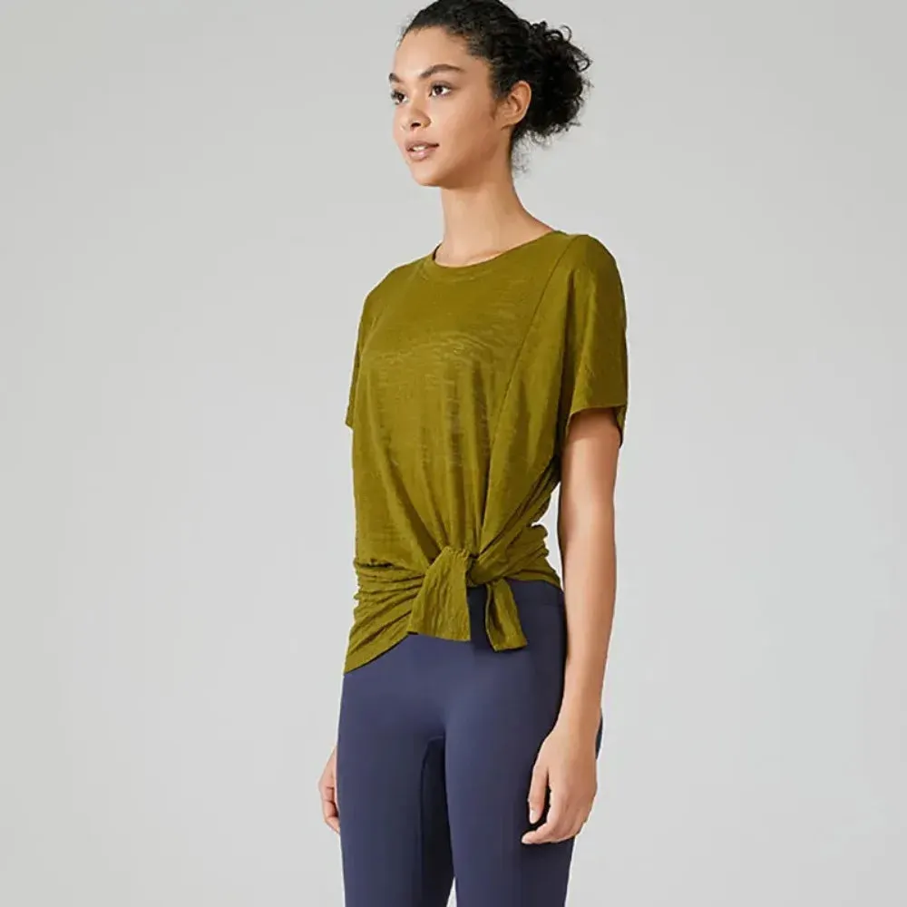 LVSANW 2024 Summer Yoga Tops Sport Shirt Women Fitness Gym Top Yoga Running T-shirts Female Sports Top Quick Dry Workout Tops For Women