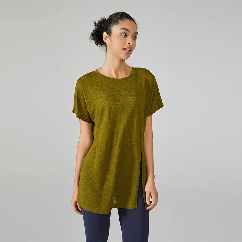 LVSANW 2024 Summer Yoga Tops Sport Shirt Women Fitness Gym Top Yoga Running T-shirts Female Sports Top Quick Dry Workout Tops For Women