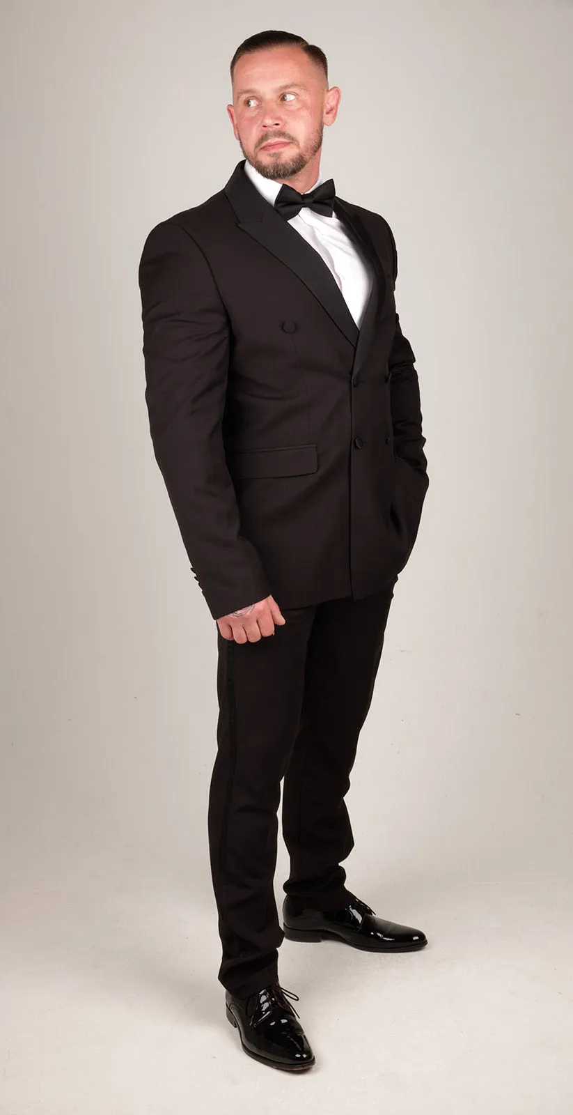 Mens Black Classic Satin Tuxedo Dinner Suit | Wedding Suit | Party Wear | Office Wear
