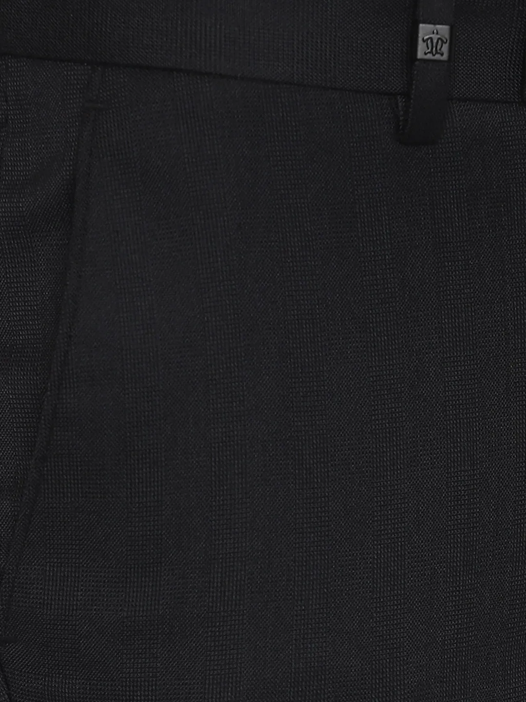 Navy Blue Checked Slim Fit Trouser