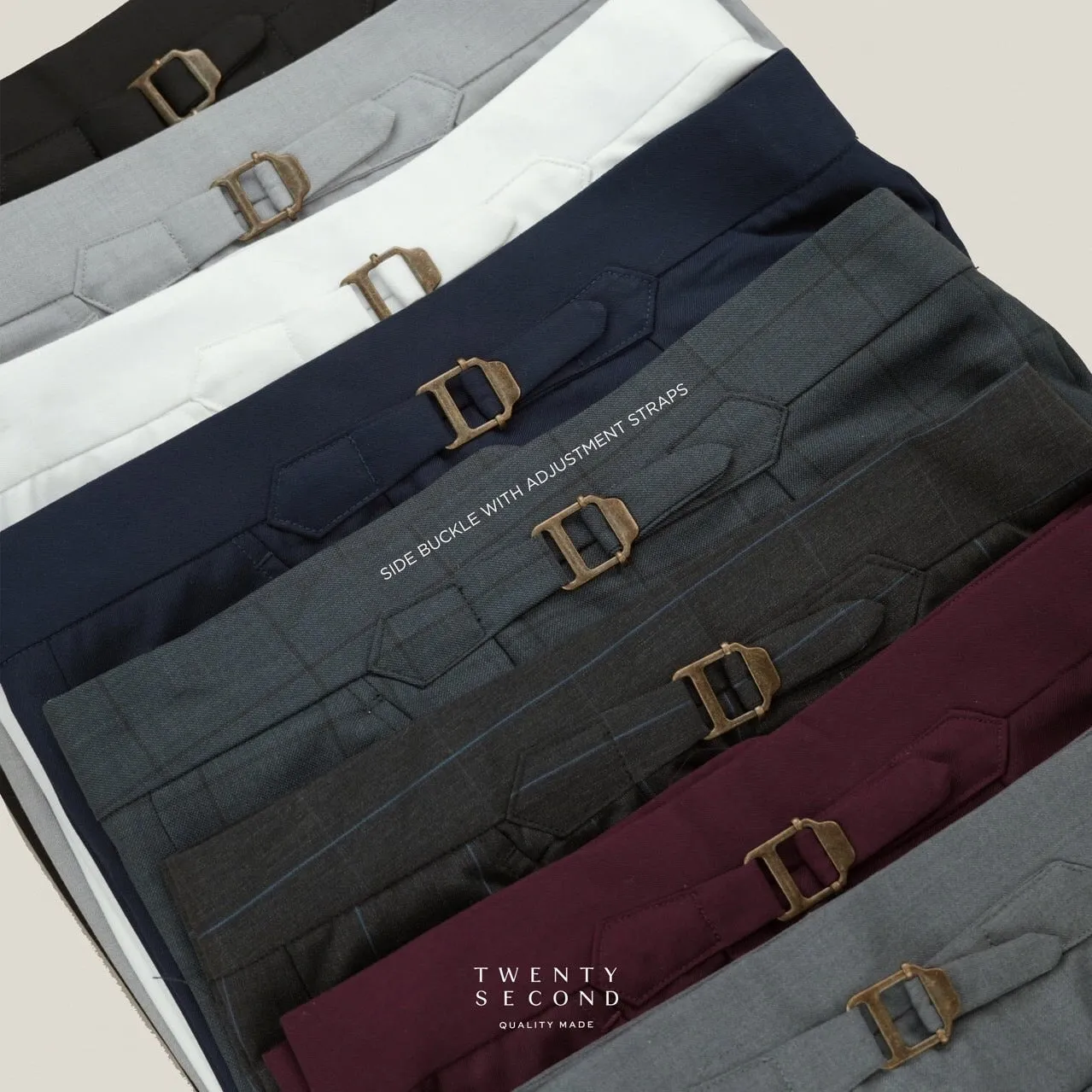 PLEATED WOOL BLEND TROUSERS - WHITE
