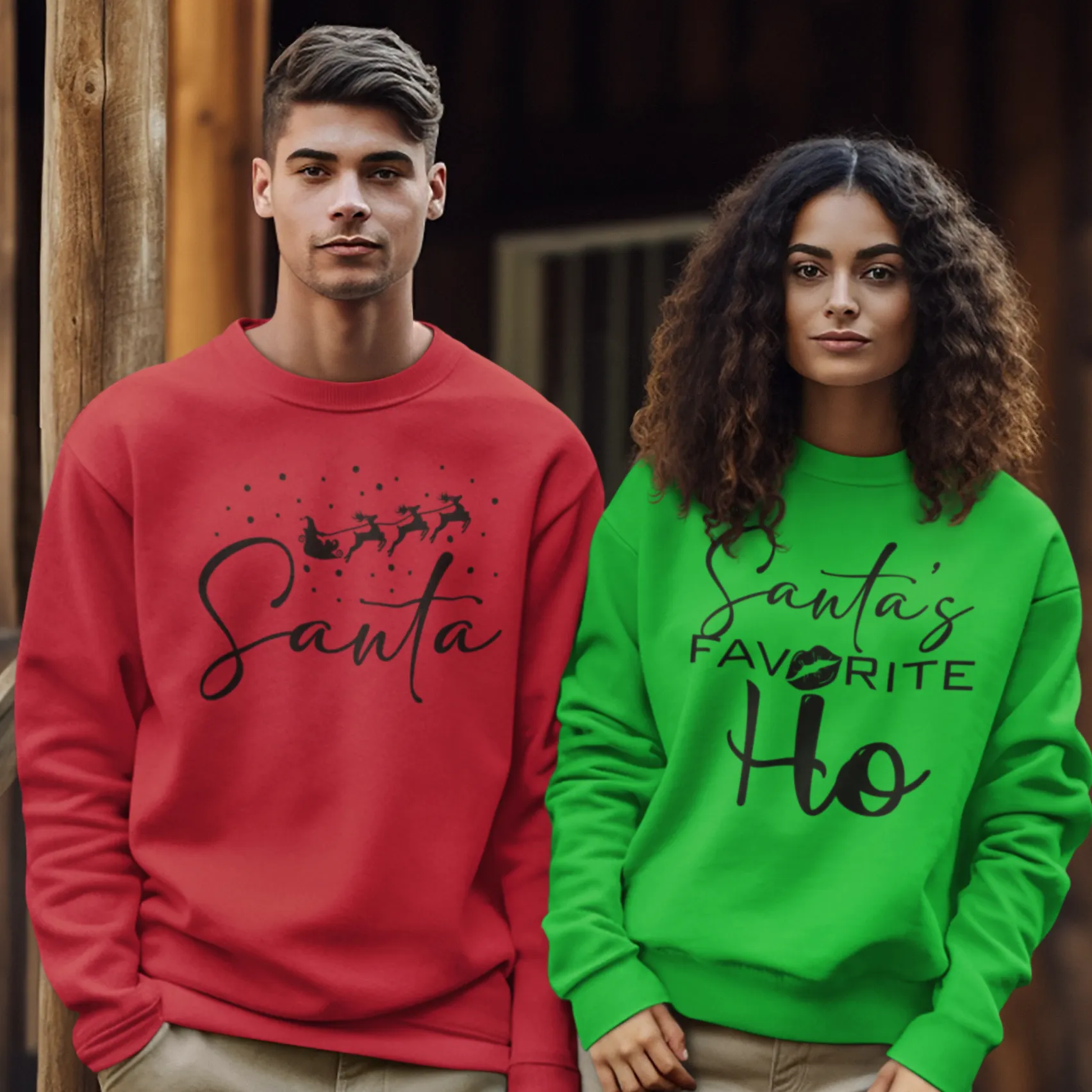 Santa's favorite Ho Couples shirt, Christmas Shirt, Couples Shirts, Christmas Matching Couple