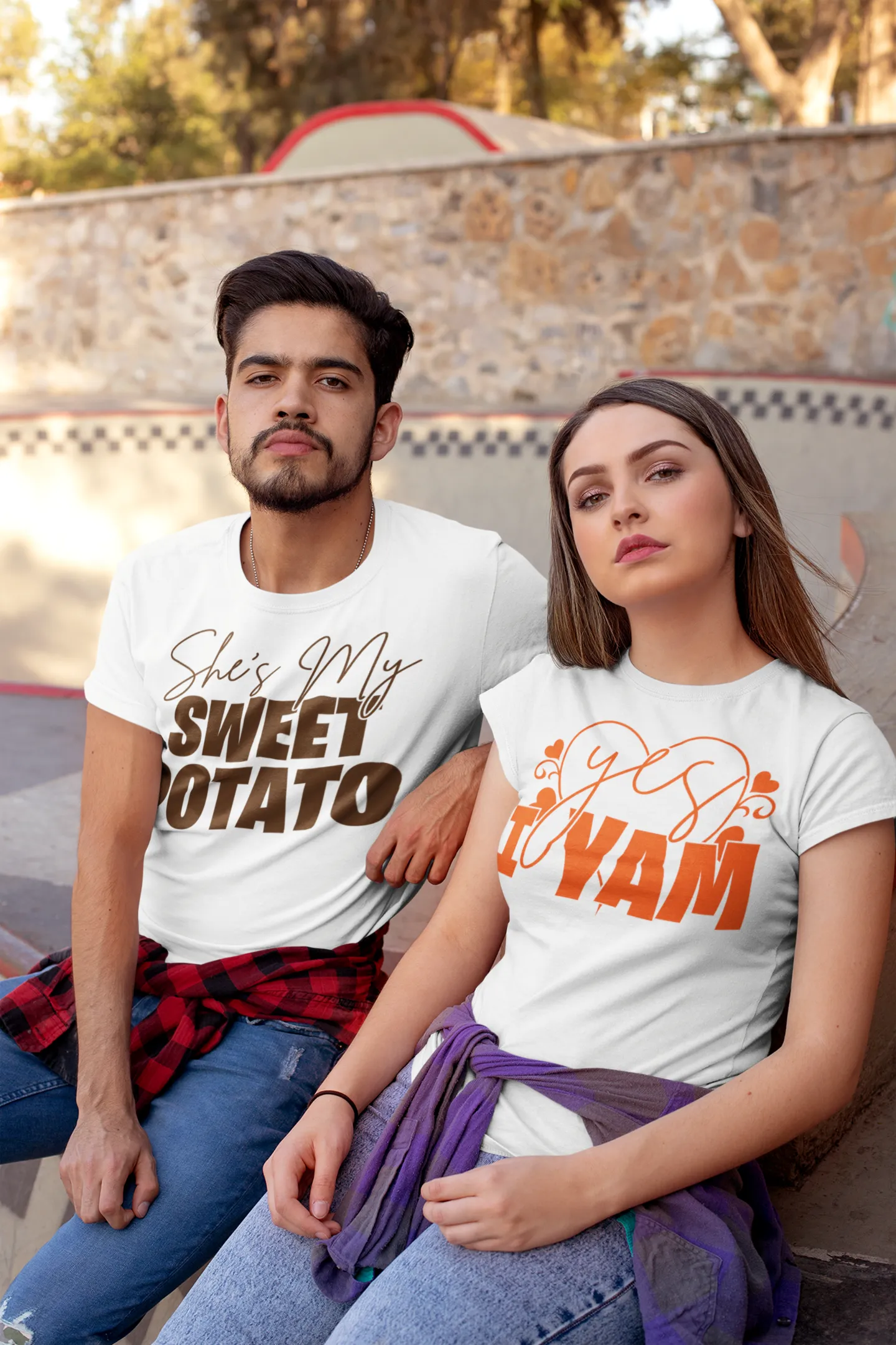She's My Sweet Potato, Yes I Am thanksgiving tshirts for couples, couple thanksgiving shirt, thanksgiving couple shirts