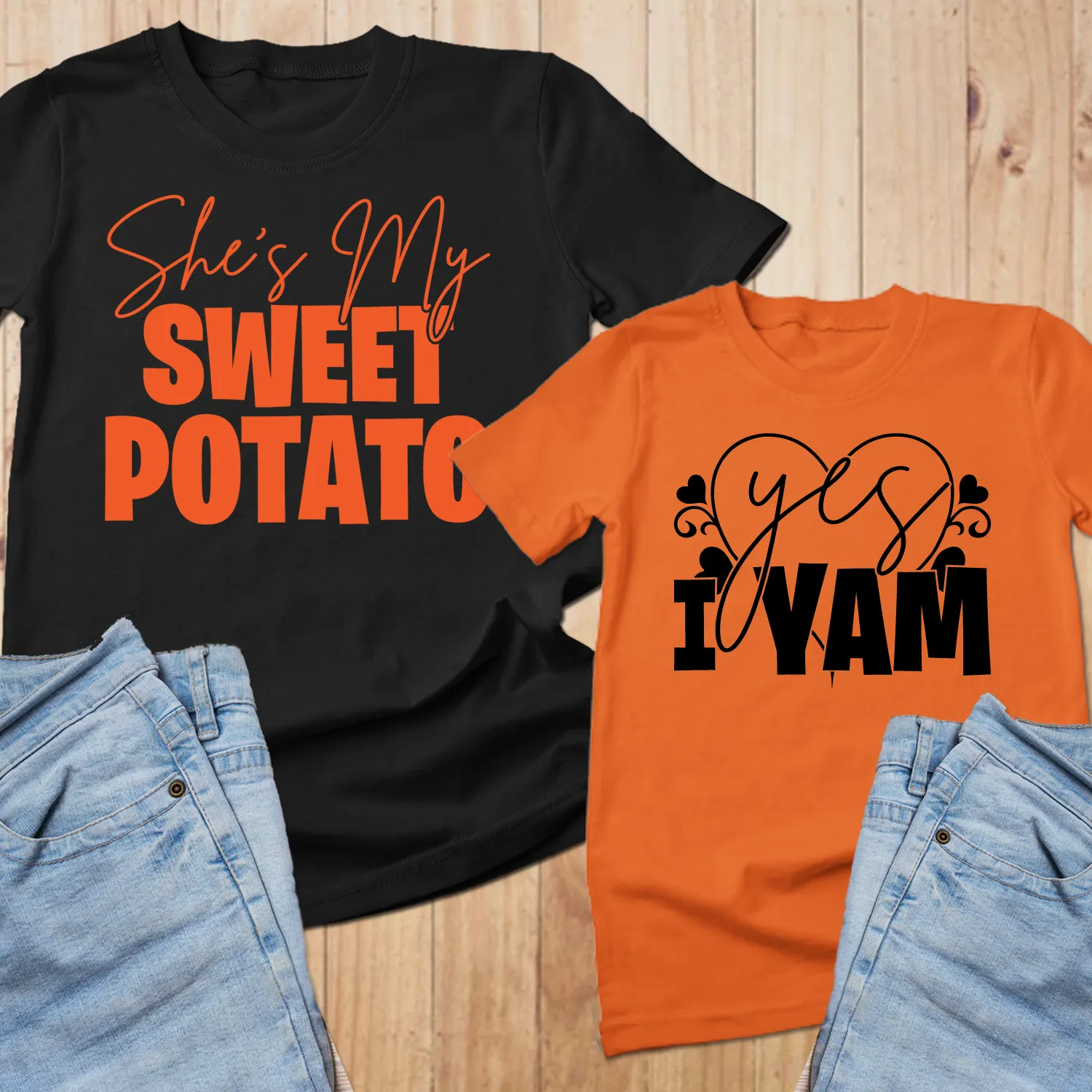 She's My Sweet Potato, Yes I Am thanksgiving tshirts for couples, couple thanksgiving shirt, thanksgiving couple shirts