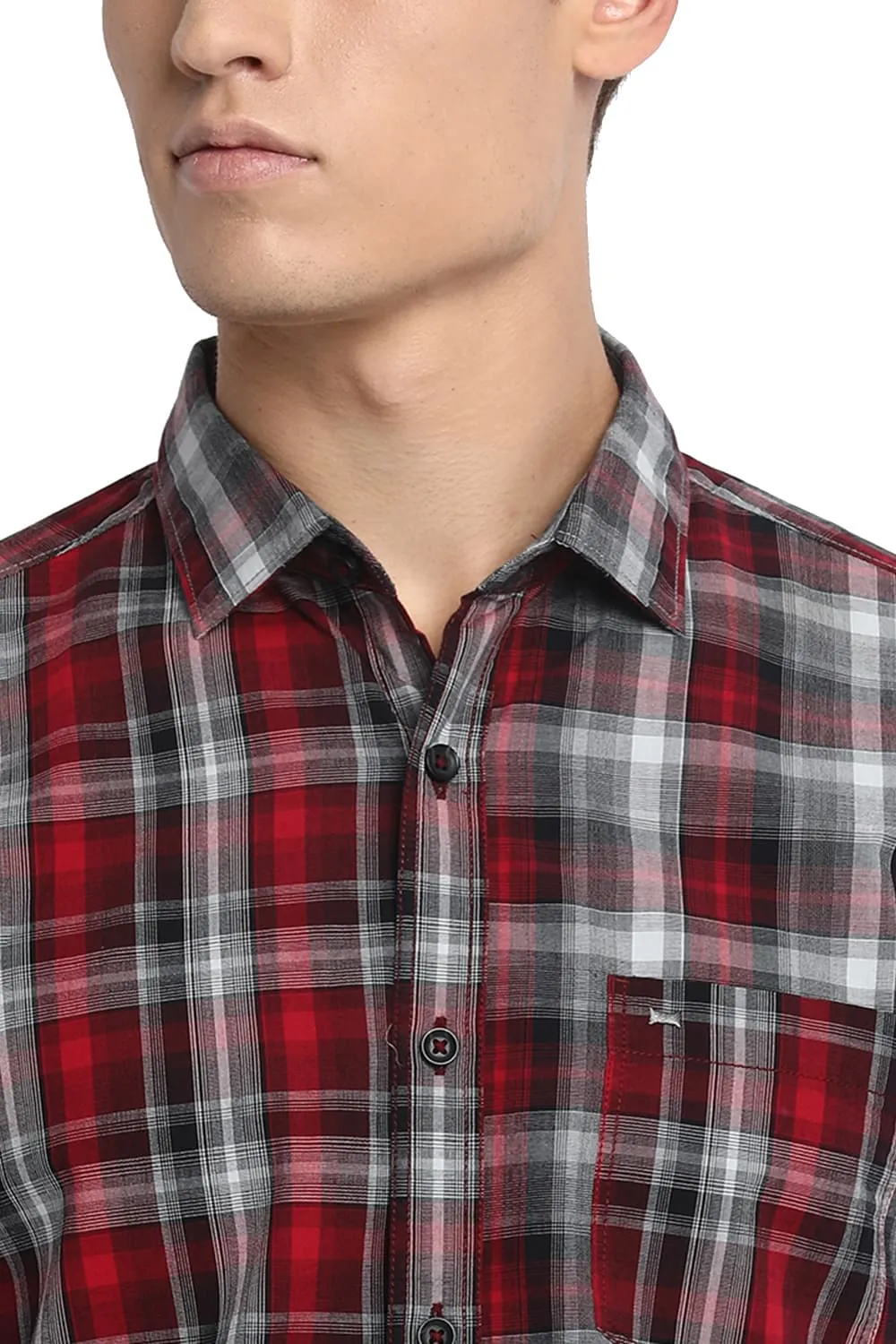 Slim Fit Mix And Match Checks Shirt