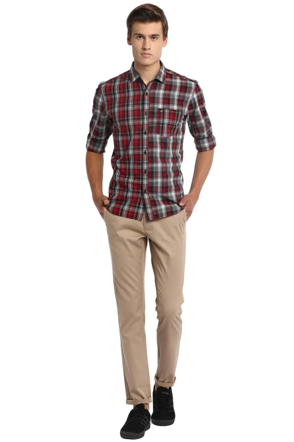 Slim Fit Mix And Match Checks Shirt