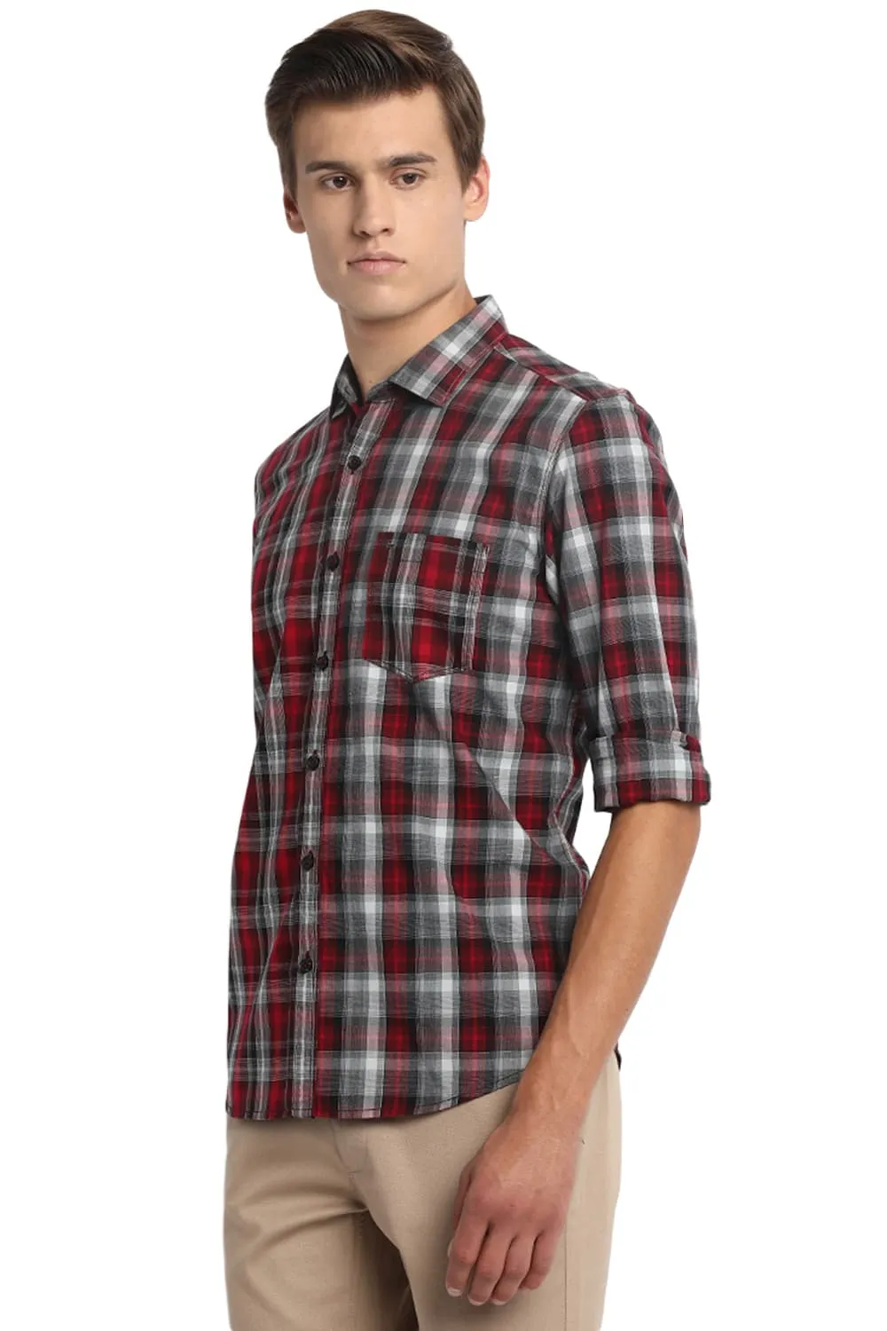 Slim Fit Mix And Match Checks Shirt