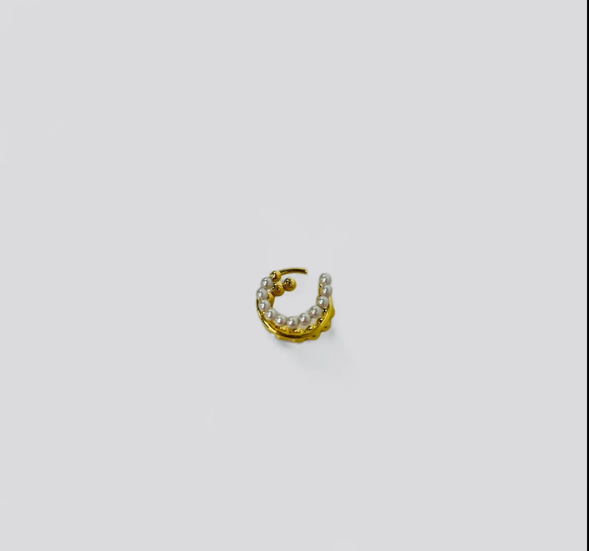 The Double Pearl Ear Cuff
